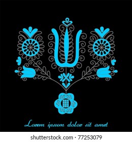 blue tulip flower motif background pattern