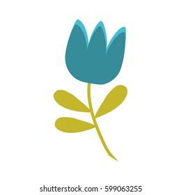 blue tulip flower spring vector illustration eps 10