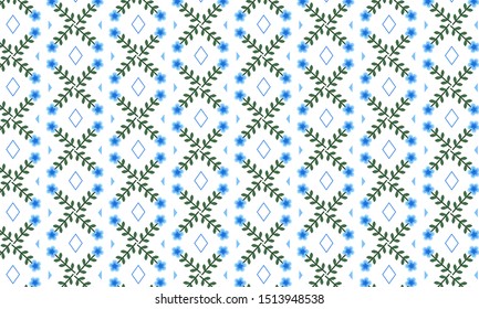 Blue Tulip Flower with Square Pattern Background