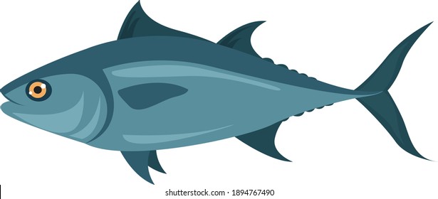 Atún azul, ilustración, vector sobre fondo blanco
