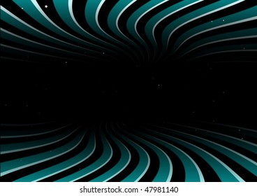 Blue tunnel in space
