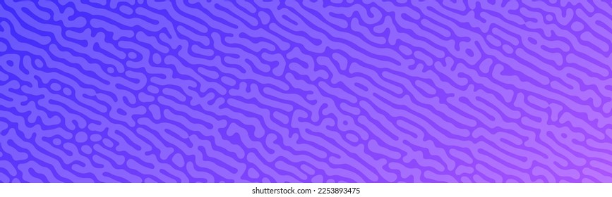 Blue Turing reaction gradient background. Abstract diffusion pattern with chaotic shapes. Vector illustration