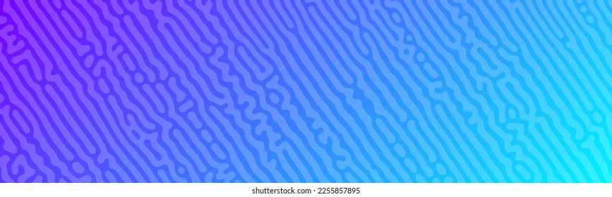 Blue Turing reaction gradient background. Abstract diffusion pattern with chaotic shapes. Vector illustration