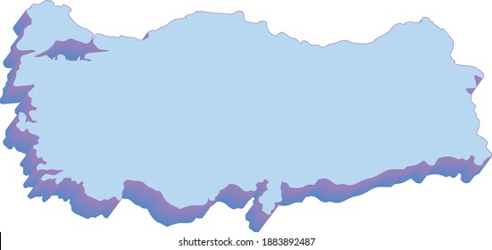 blue of turkey map country