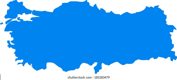 Blue Turkey Vector Map