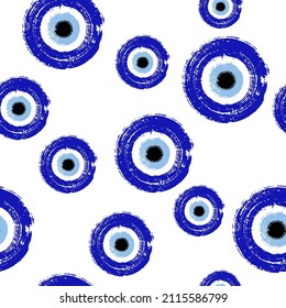 Patrón transparente del ojo malvado turco azul. El mal ojo griego. Símbolo de protección en Turquía, Grecia, Chipre. Ojo turco azul de Fátima. Amulet de mal ojo. Nazar Boncugu. atributo de elemento mágico