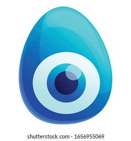 Blue turkish eye icon. Cartoon of blue turkish eye vector icon for web design isolated on white background