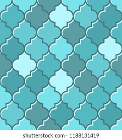 Blue Turkish Mosque Seamless Tile Pattern. Vector