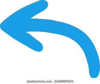Blue Turn Left Arrow Symbol for Direction and Navigation