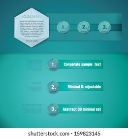 Blue turqouise paper background edition of an abstract geometric simple menu  vector design set & info graphics buttons architectural graphics banner elements for web for print or for universal use  