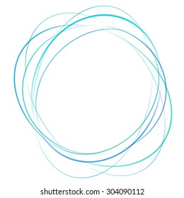 blue turquoise abstract swirl tornado of moving circles. vector illustration