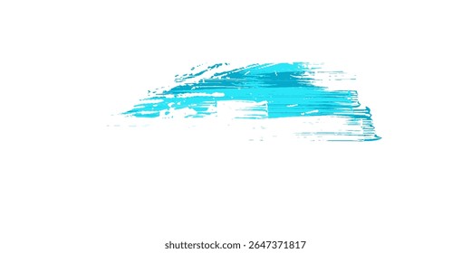 Blue turquoise brush stroke isolated on white background. Blue abstract stroke. Colorful watercolor brush stroke