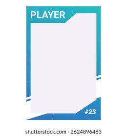 Blue and turquoise graphic design with the word player and the number twenty three, useful for sport events