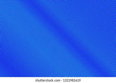 Blue turquoise halftone vector background.  Micro halftone texture. Diagonal dotwork gradient. Retro dotted vector background. Colorful halftone overlay. Vintage cartoon effect. Perforated texture