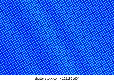 Blue turquoise halftone vector background. Faded halftone texture. Diagonal dotwork gradient. Retro dotted vector background. Colorful halftone overlay. Vintage cartoon effect. Perforated texture