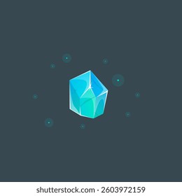 Blue Turquoise Magic Gem Stone Icon Item For Games Esoteric Symbol Isolated On Black Vector Design
