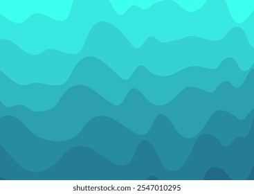 Blaue türkisfarbene minimale Wellen abstrakter Hintergrund. Vektor Corporate Design
