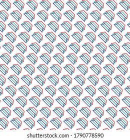 Blue, Turquoise and Red geometric forms pattern design.