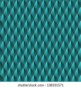 A blue or turquoise reptile scale textured background. Eps 10 Vector.