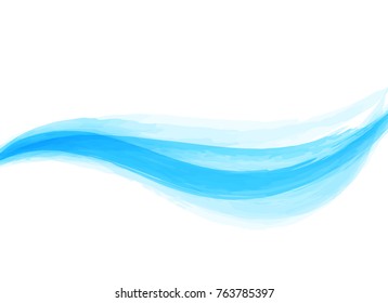 Blue turquoise speed line grunge drop. Watercolor abstract wave background. Blob brush paint colored backdrop. Speed energy liquid splash. Bright colorful osean sea storm border