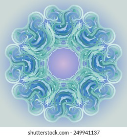 Blue turquoise stylized snowflake.