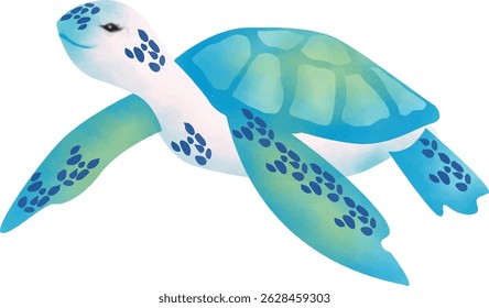 Blue turtle graphic, baby turtle, cute turtle for kids