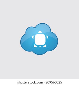 Blue turtle icon, isolated on gray background 