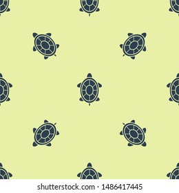 Blue Turtle icon isolated seamless pattern on white background.  Vector Illustration