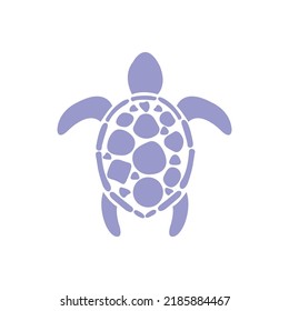 Blue turtle icon on white background