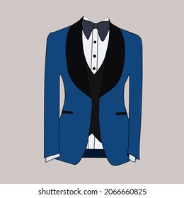 Blue tuxedo shirt for men's formal wear.