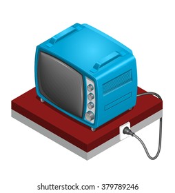 Blue tv. Isometric vector