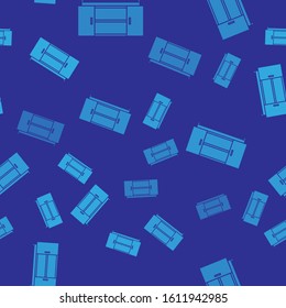 Blue TV table stand icon isolated seamless pattern on blue background.  Vector Illustration