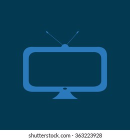 Blue TV vector icon 
