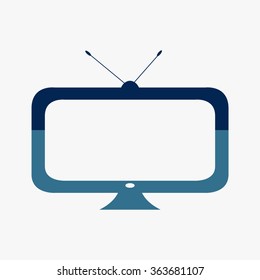 Blue TV vector icon