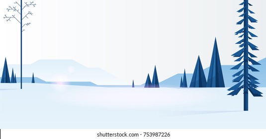 Blue tVector illustration of blue coniferous trees in winter forest. rees in forest