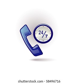 blue twenty four seven icon