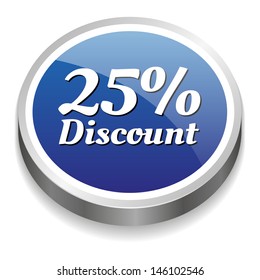 Blue twenty-five percent discount button