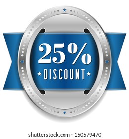 Blue twenty-five percent discount button