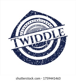 Blue Twiddle rubber grunge texture seal. 