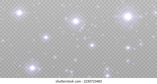 Blue twinkling stars with abstract light effect and lots of glowing highlights and sparks. Vector.