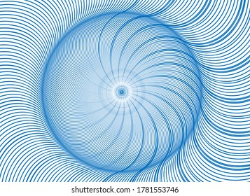 Blue Twirl Sunburst Pattern Abstract Background. Ray. Radial. Vector Illustration
