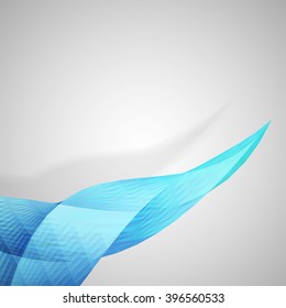 Blue twisted element on white background, vector eps 10 illustration