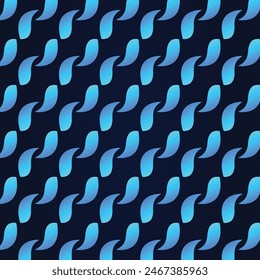Blue twisted shape seamless pattern background.