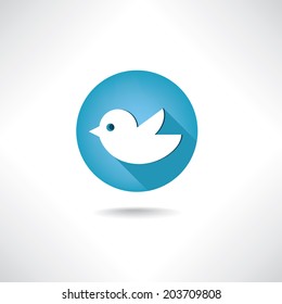  Blue Twitter Bird Social Media Web Or Internet Button. Bird Icon. Twitter Icon.