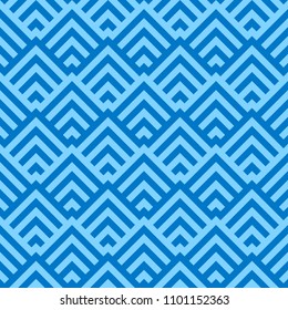 Blue two tone chevron stripe pattern seamless abstract vector.