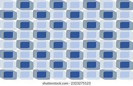 azul cubo de dos tonos 3D patrón de repetición ininterrumpido, diseño de imagen repleto para impresión de tela o papel tapiz, pared abstracta azul
