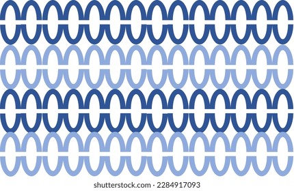 azul de dos tonos o flujo de anillo de cadena repetida patrón transparente, diseño de imagen repleto para impresión de tejido 