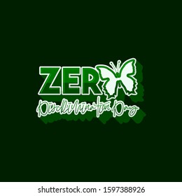 Blue Typography for Zero Discrimination Day on 1 March vector Illustration with butterfly design