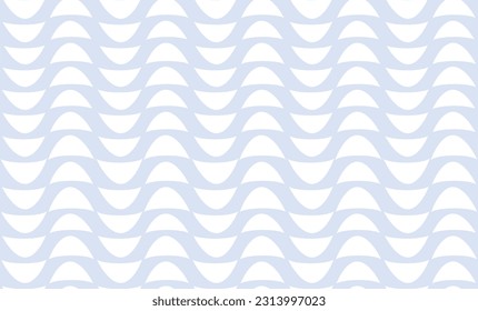 blue U curve wave repeat seamless pattern on white background, replete image design for fabric printing
