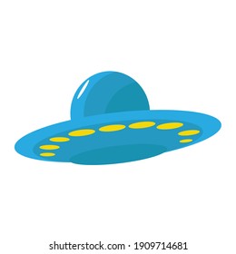 Blue UFO spaceship vector illustration